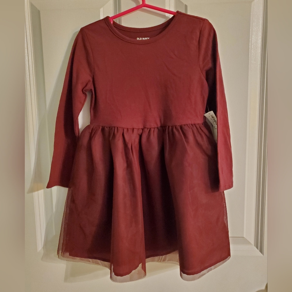 Maroon long sleeve Old Navy dress size 3T